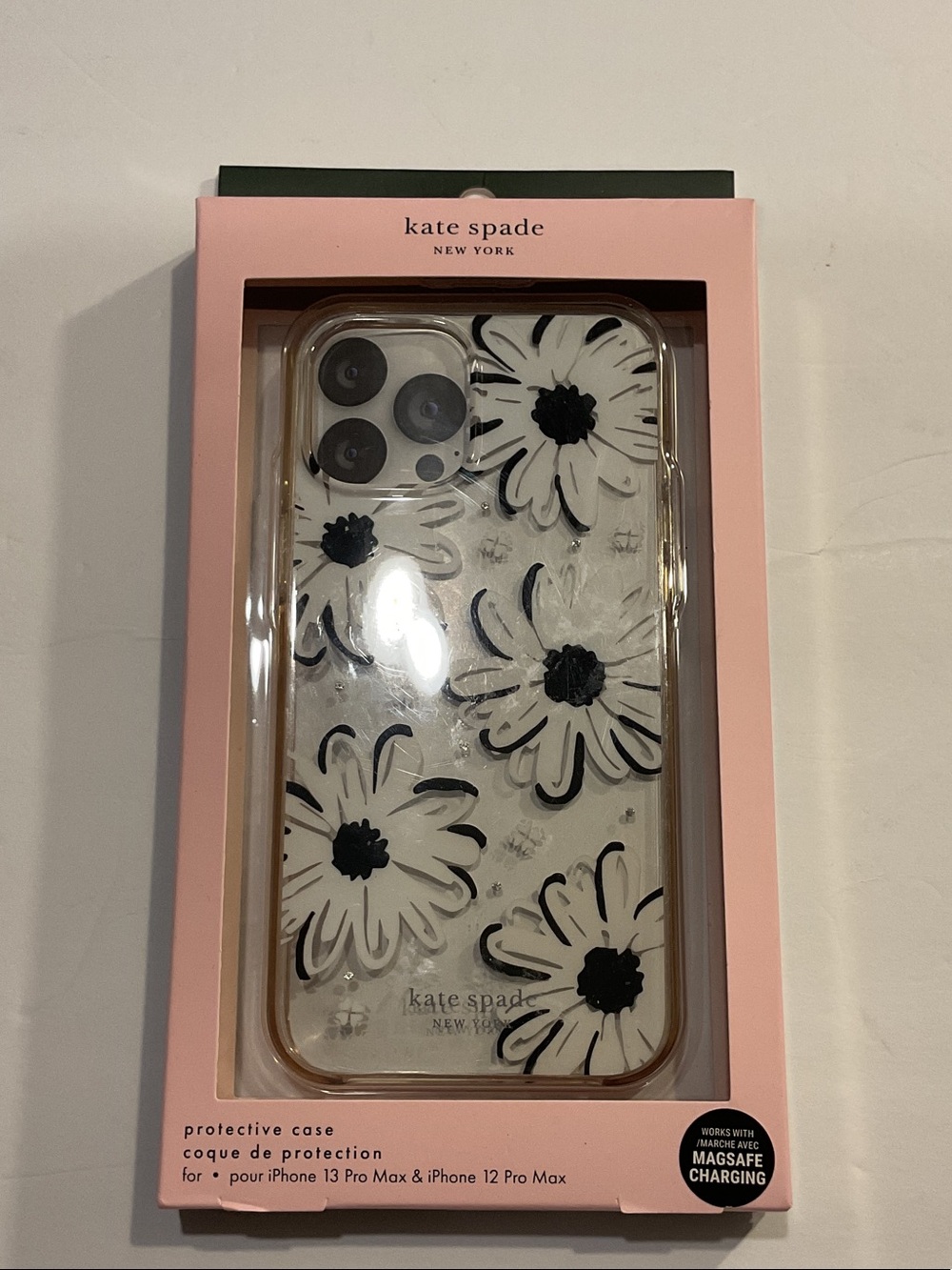kate spade New York Clear Floral iPhone Case - White & Black